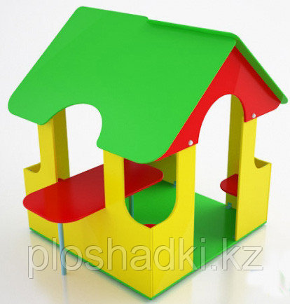 Домик детский, с крышей, сидениями, столом