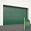 Ворота секционные RSD02, дизайн панели: доска, цвет: зеленый.