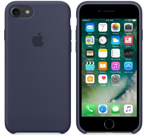 Cиликоновый чехол для iPhone 7 (тёмно-синий), фото 1