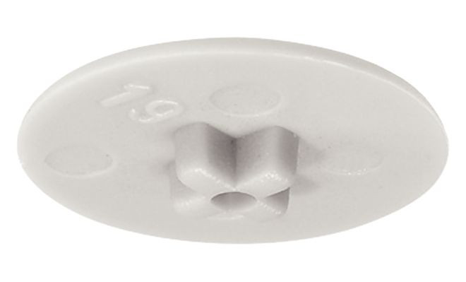 Заглушка, пластик, белый, D 17мм, для толщины деталей 13 или 15 мм, фото 1