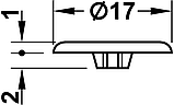 Заглушка, пластик, белый, D 17мм, для толщины деталей 13 или 15 мм, фото 2