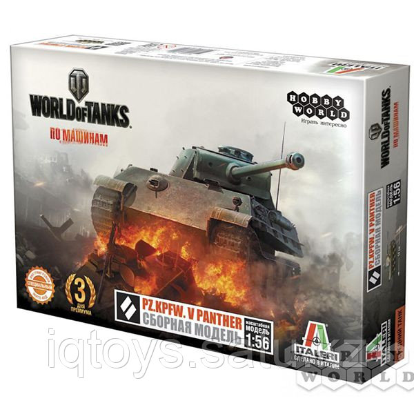 Сборная модель HOBBY WORLD 1629 World of Tanks. Pz.Kpfw. V PANTHER Масштабная модель 1:56 - фото 1 - id-p39605582