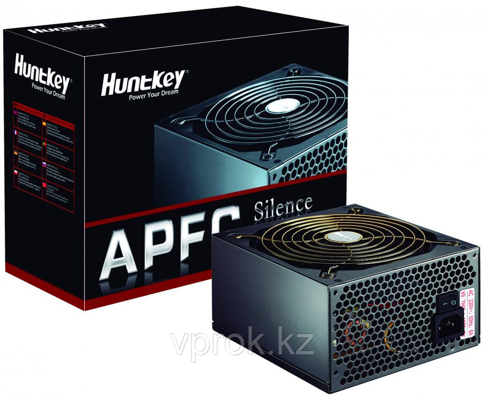 Блок питания для ПК "HuntKey APFC-600 600W ATX P4 +24 pin, SATA *4,6+2Pin*2,Molex(4Pin)*8,Black,12sm Fan,Box" - фото 2 - id-p39606620