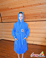Детский махровый халат для мальчика с капюшоном
