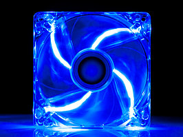 Кулер для корпуса "Cooler for Case 120 mm,1100±10%RPM/ 46CFM/20dB(A),0.2±0.02, Lights/светящийся/,Blue Oem"