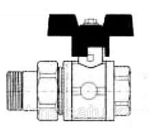 Кран шаровой FIV 20(3/4) разъемный внутренняя - наружная резьба ручка красная бабочка