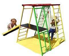 Игровой комплекс детский, лаз, гимнастическая лестница, сетка-лазалка, гимнастические кольца, рукоход