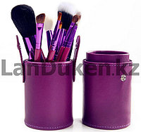 Набор кистей для макияжа MAC в тубусе фиолетовый (12 штук, чехол)