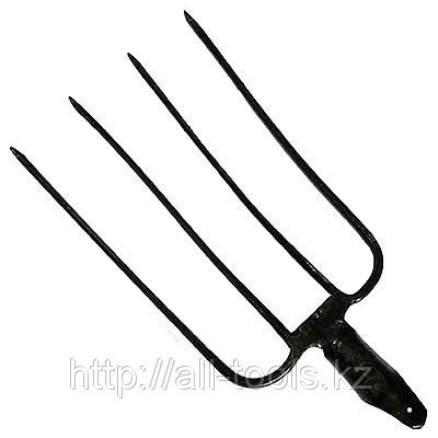 Вилы навозные 4 круглых зубца, без черенка, 180 мм х 285 мм