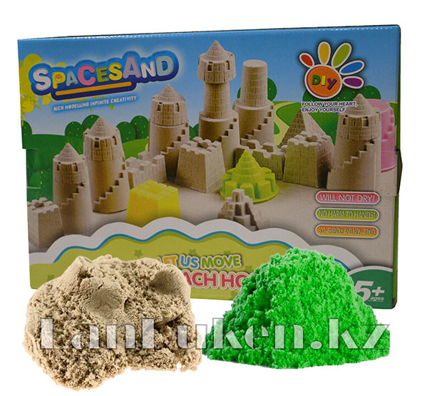 Кинетический песок для детей зеленый и оригинал ~ 2 кг (1 класс) - фото 1 - id-p39625321