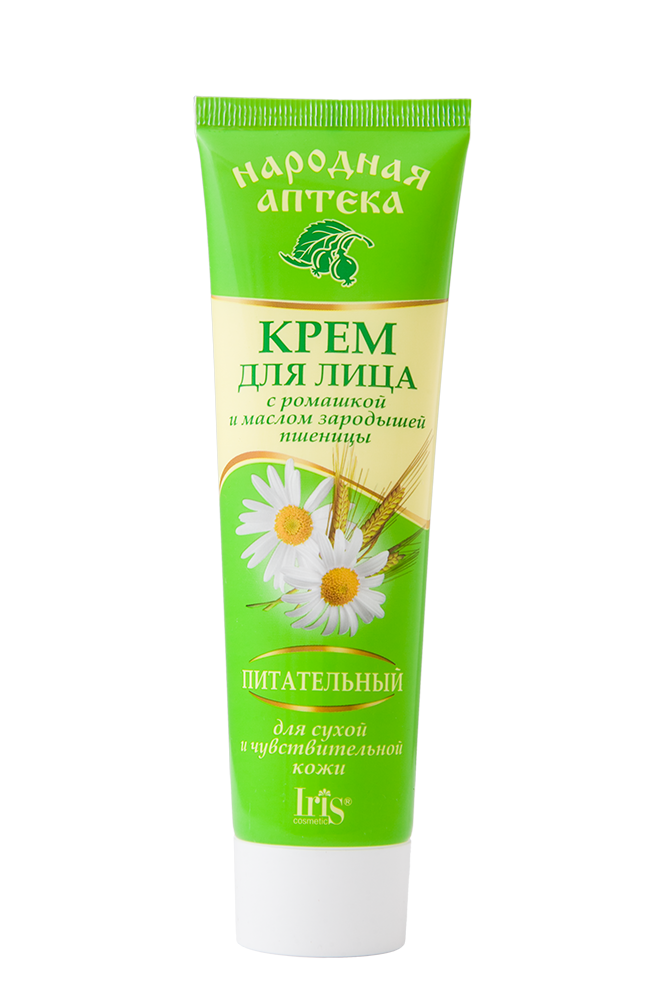 Крем для лица для сухой и чувствительной кожи с ромашкой и маслом зародышей пшеницы