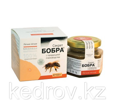 Медовая композиция «Секрет бобра» с продукцией пчеловодства Galleria melonella, "Лёгкие лёгкие" 100 г.