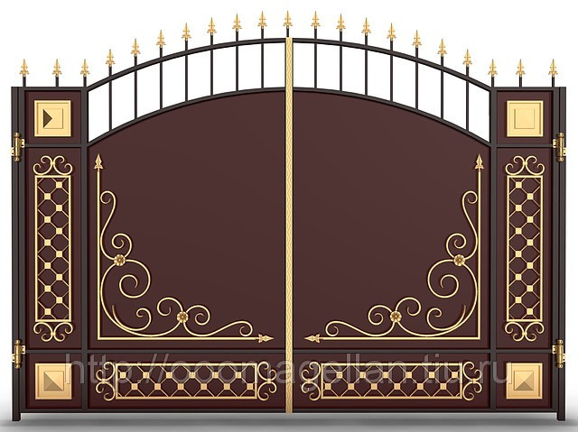 Кованые ворота с полимерным покрытием