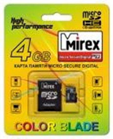 MicroSD с адаптером Mirex 4Gb