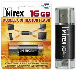 USB/microUSB Mirex SMART BLACK 16GB - фото 1 - id-p2458690