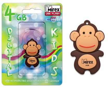 USB Mirex kids MONKEY BROWN 4GB - фото 1 - id-p2458734