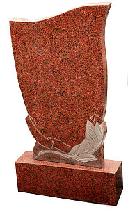 Памятник из красного гранита тюльпан
