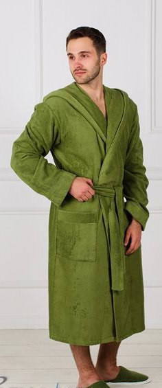 Мужской банный махровый халат с капюшоном. - фото 1 - id-p39982354