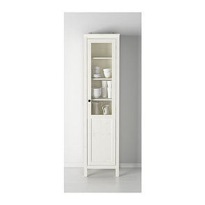Шкаф-витрина ХЕМНЭС белая морилка ИКЕА, IKEA, фото 2