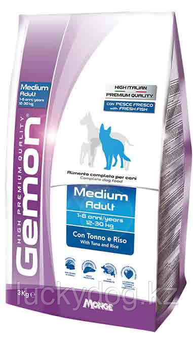 Gemon Medium Adult 3кг Тунец сухой корм для средних пород собак