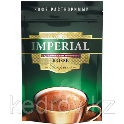 "IMPERIAL Эспрессо" кофе порошкообразный с добавлением молотого кофе, 95гр дой-пак.