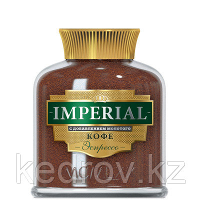 "IMPERIAL Эспрессо" кофе порошкообразный с добавлением молотого кофе, 95гр стекло.