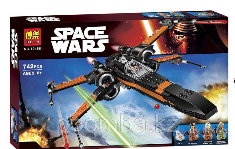 Конструктор Star Wars"Истребитель X-Wing По Дамерона"742дет.