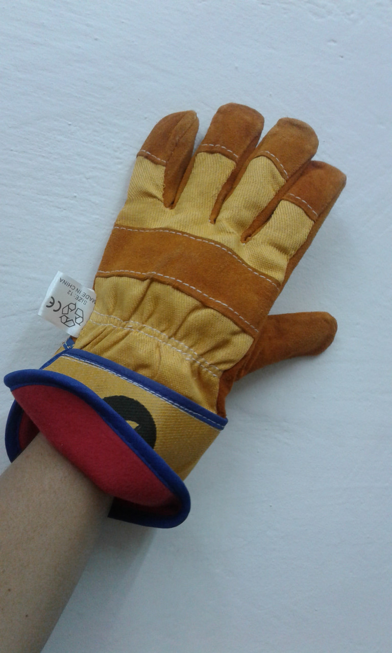 Спилковые утепленные перчатки ZY045, фото 1
