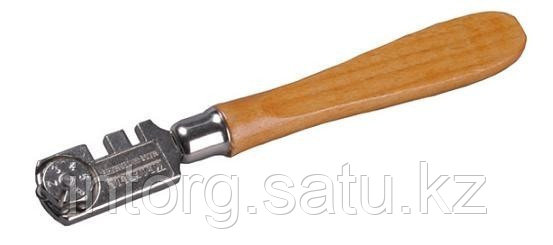 Стеклорез KRAFTOOL роликовый, 6 режущих элементов, с деревянной ручкой - фото 1 - id-p40194096