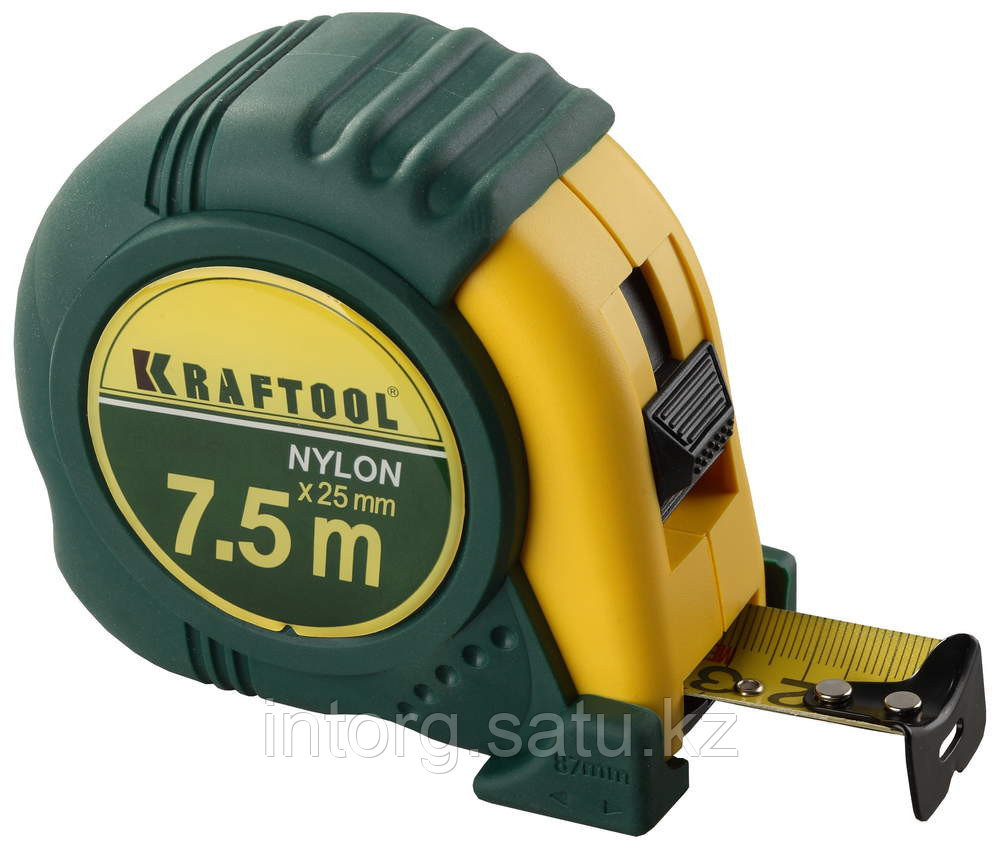Рулетка KRAFTOOL "EXPERT" с нейлоновым покрытием, обрезин корпус, 9/25мм - фото 1 - id-p40194160