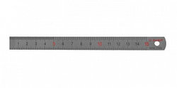 Линейка  ЗУБР "ЭКСПЕРТ" нержавеющая, узкая, двусторонняя, непрерывная шкала 1/2мм, длина 0,15 м, толщина  0,5