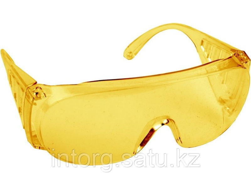 Очки DEXX защитные, поликарбонатная монолинза с боковой вентиляцией, желтые - фото 1 - id-p40198654