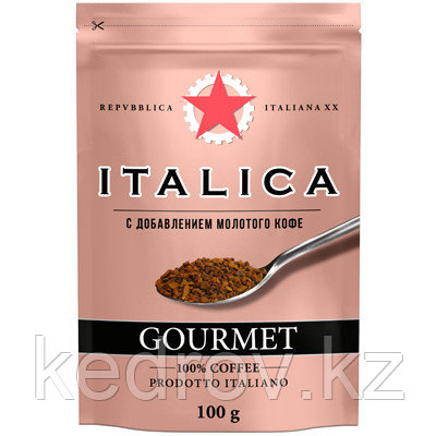 "ITALIKA Gourmet" кофе сублимированный с добавлением молотого кофе, 100 гр дой-пак.