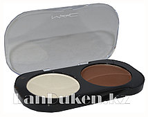 Матовые тени для глаз MAC 2 COLOR GROOMING POWDER (белый и коричневый) 1 тон