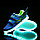 LED Кроссовки детские со светящейся подошвой низкие, синие крылья, фото 2