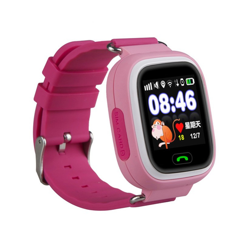 Детские смарт-часы с сенсорным экраном Smart Baby Watch Q90 GPS GSM розовые