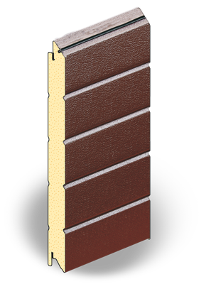 Сэндвич панели для ворот Ral 8014 (цвет шоколад) 610 мм