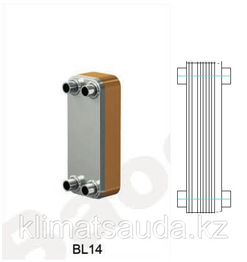 Теплообменник паяный Ditreex BL14-20D/2 (двухстороннее подключение) - фото 1 - id-p40420588