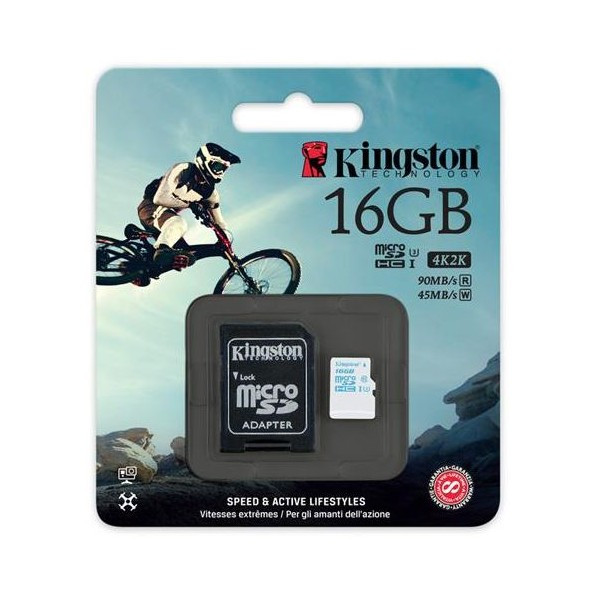 Карта памяти Kingston MicroSD 16GB Class 10 90 Mb/s