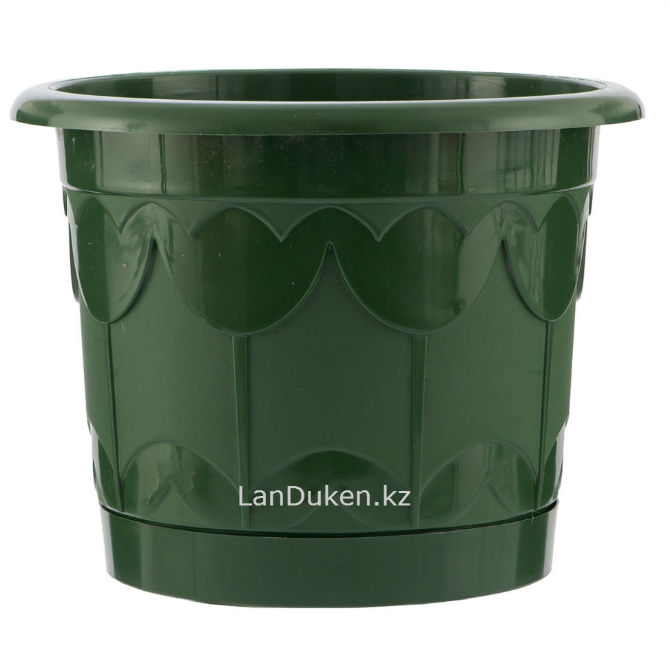 Горшок Тюльпан с поддоном зеленый 3,9 литра PALISAD 69238 (002) - фото 1 - id-p40554127