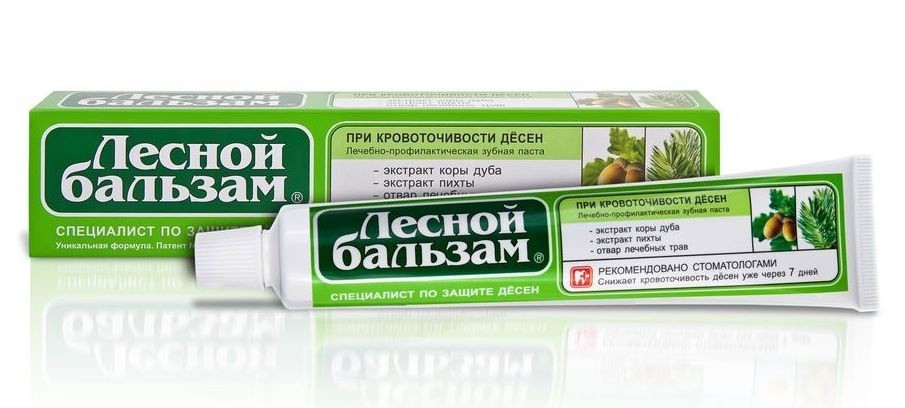 Зубная паста Лесной бальзам При кровоточивости десен с корой дуба/пихты 75мл