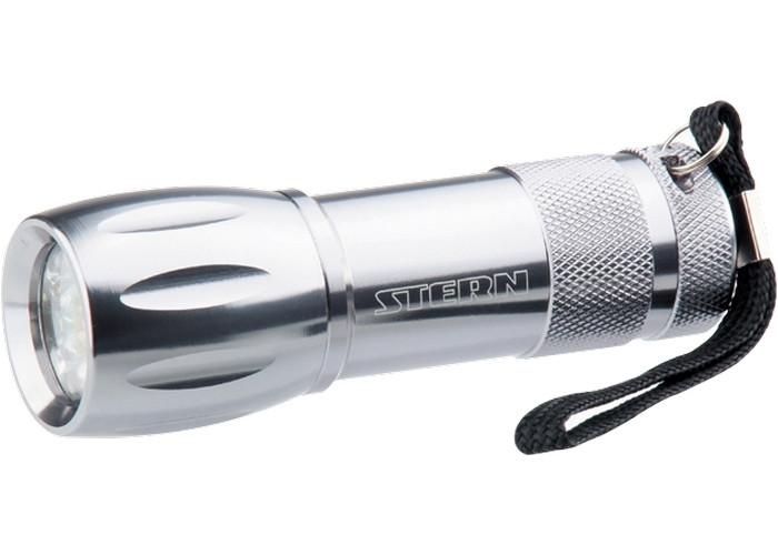 (90502) Фонарик светодиодный, алюминиевый корпус, влагозащищённый, 9Led, 3хААА, Stern