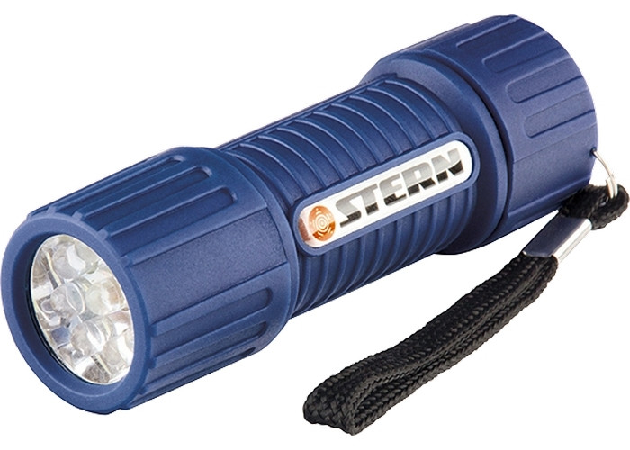 (90512) Фонарь светодиодный, серый корпус с мягким покрытие, 9Led, 3хААА, Stern