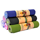 Антибактериальный коврик для йоги, фитнеса ECO-FRIENDLY TPE Yoga Mat, 6 мм, фото 3