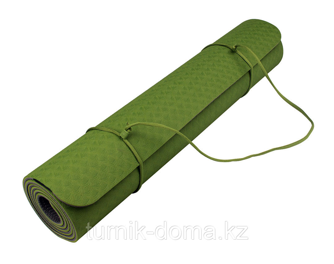 Йогаға, фитнеске арналған бактерияға қарсы т сеніш ECO-FRIENDLY TPE Yoga Mat, 6 мм - фото 2 - id-p41039071
