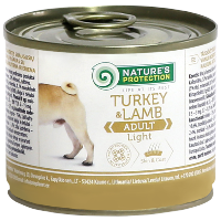 Влажный корм для малоподвижных и склонных к полноте собак Nature's Protection Adult Light Turkey & Lamb