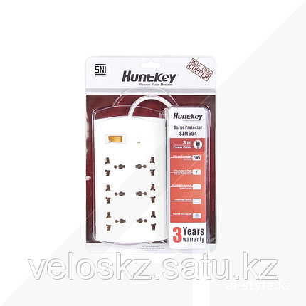 Сетевой фильтр HuntKey SZM604, 6 универсальных розетки, 3 м, фото 2