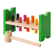 Игра блок с колышками и молотком МУЛА разноцветный ИКЕА, IKEA 