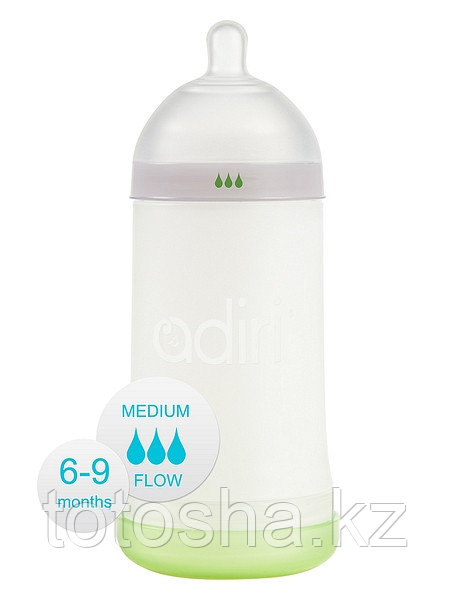 Бутылочка Adiri 6-9 мес средний поток NxGen Medium Flow White 281 ml