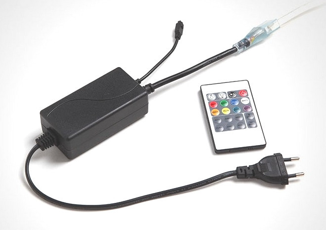 Контроллер с блоком питания для RGB ленты на 220V с ИК пультом